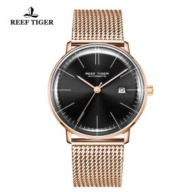 Classic Legend Mens Rose Gold Black Dial Automatic Watch