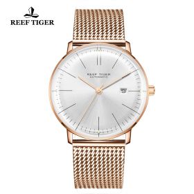 Classic Legend Mens Rose Gold White Dial Automatic Watch