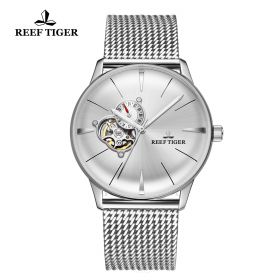 Classic Glory Mens White Dial Steel Automatic Watch
