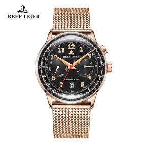 Respect Limited Edition Black Dial Rose Gold Case Automatic Watch